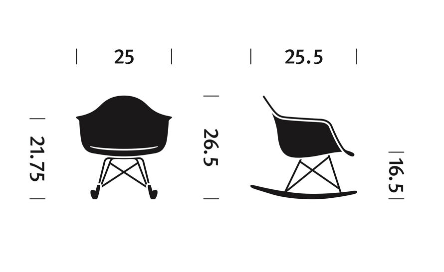 Herman miller discount eames chair dimensions