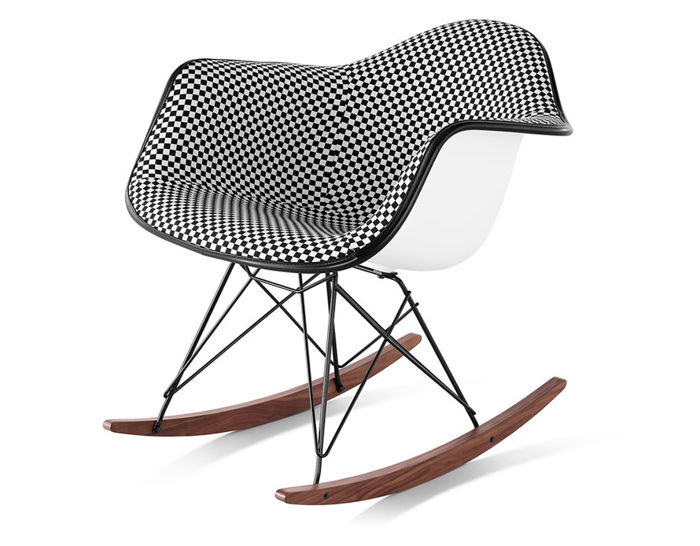 eames® upholstered armchair with rocker base