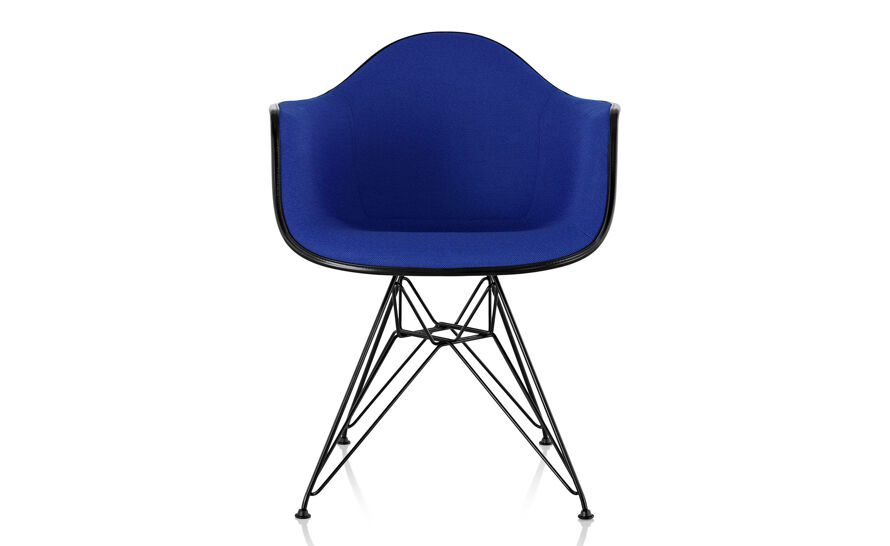 eames® upholstered armchair with wire base
