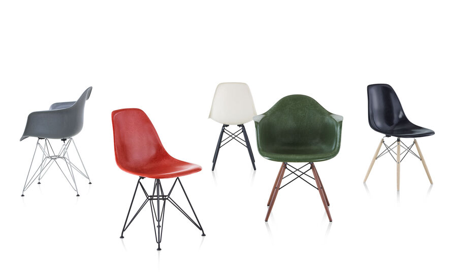 eames® molded fiberglass side chair with wire