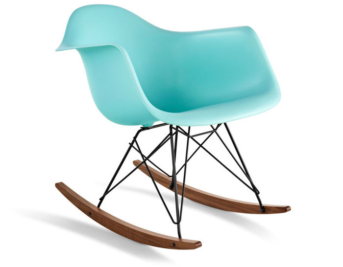 eames® molded plastic armchair with rocker base