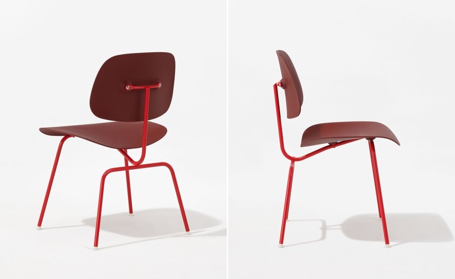 Eames Molded Plastic Dining Chair Metal Base EC-127 by Charles