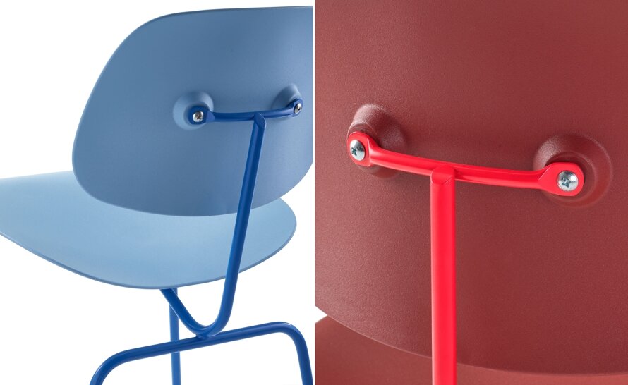 Eames Molded Plastic Dining Chair Metal Base EC-127 by Charles