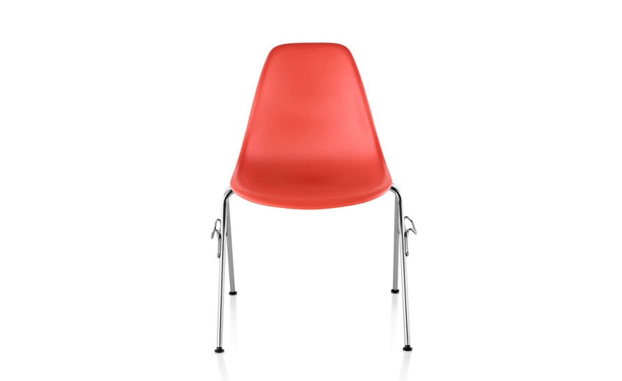 eames® molded plastic side chair with stacking base