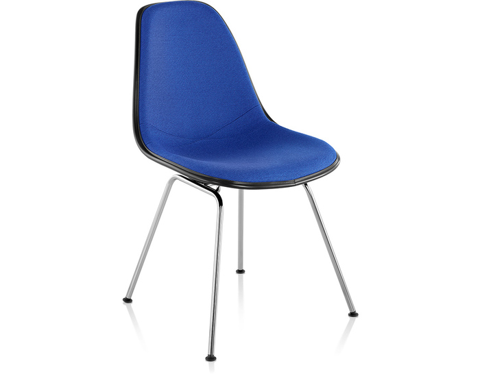 eames® upholstered side chair with 4 leg base