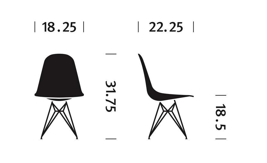 eames upholstered side chair with wire base | hive