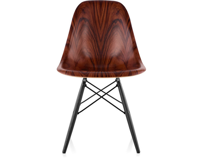 eames® molded wood side chair with dowel base