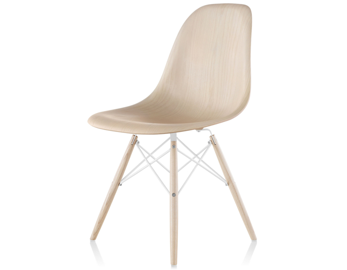 eames molded wood side chair with dowel base | hive