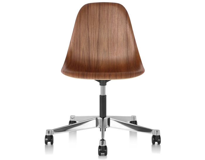 eames® molded wood side chair with task base