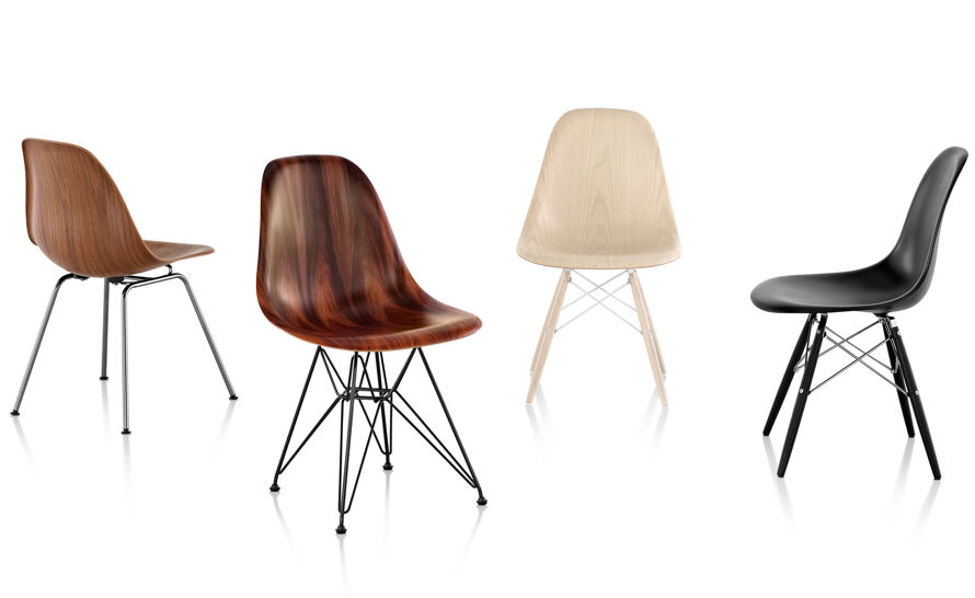 eames molded wood side chair with wire base | hive