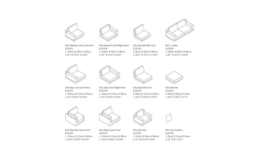 Elle 3 Seat Standard Depth Sofa