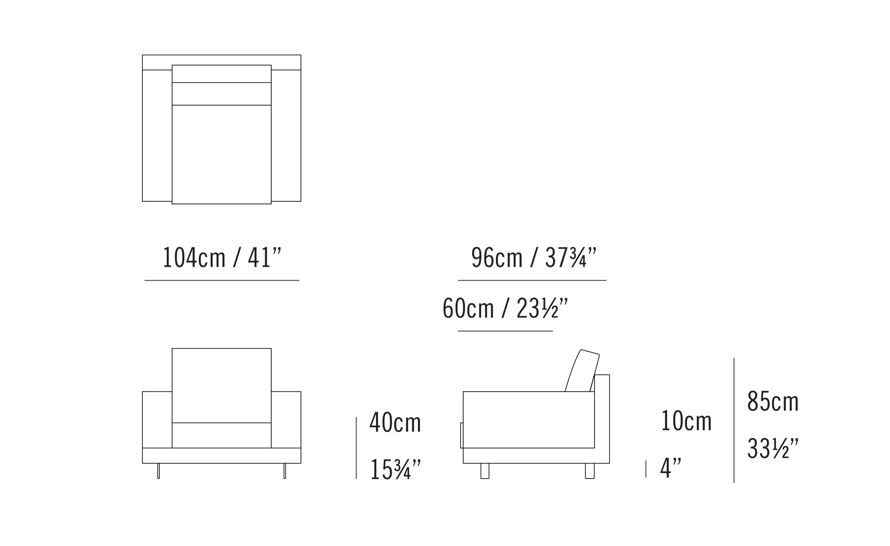 Standard armchair online dimensions