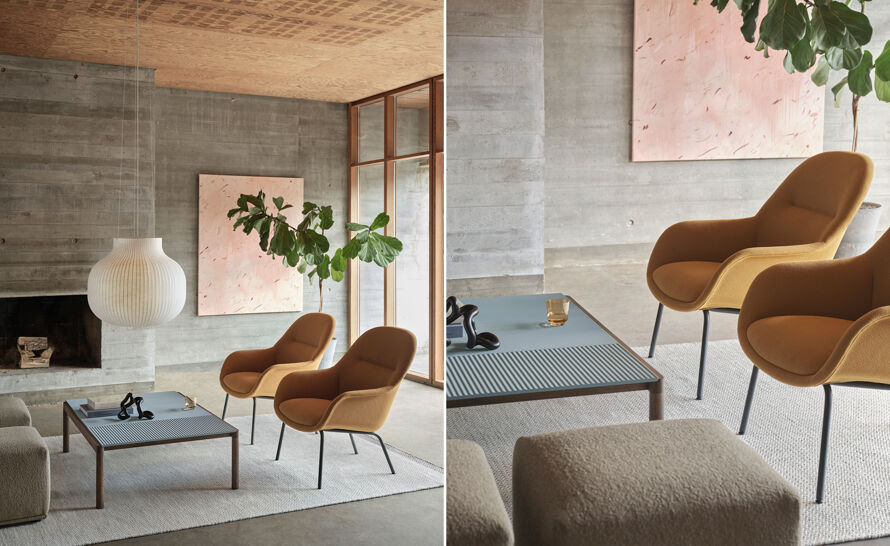 Fiber Lounge Armchair with tube base