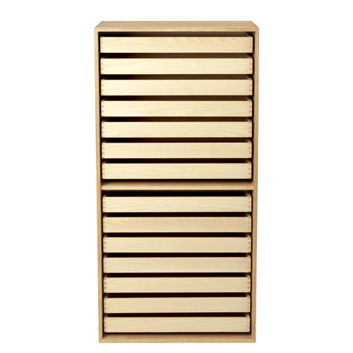 fk63 deep bookcase upright with trays by Kastholm & Fabricius for Carl Hansen & Son