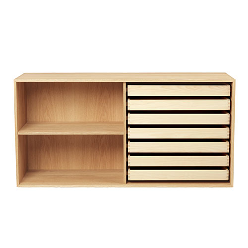 fk63 deep bookcase with trays by Kastholm & Fabricius for Carl Hansen & Son
