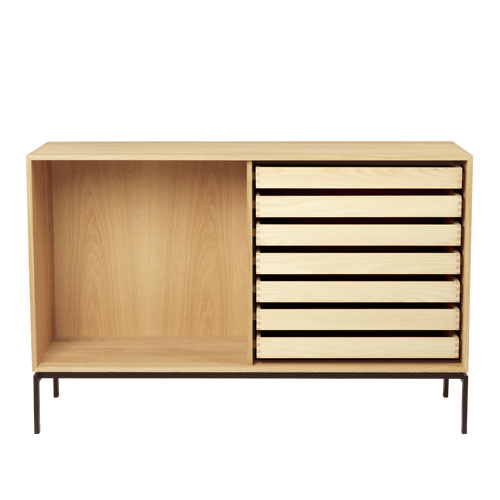 fk63 floor standing open bookcase with trays by Kastholm & Fabricius for Carl Hansen & Son