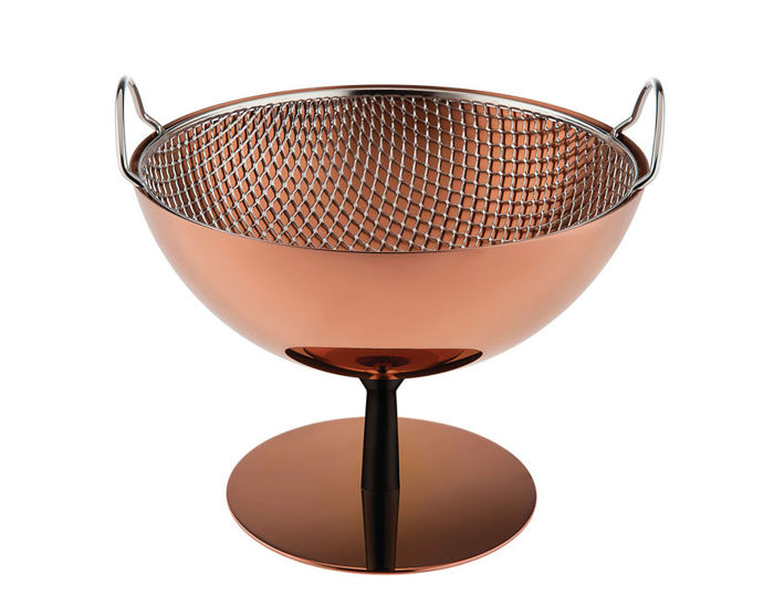 castiglioni fruit bowl with colander in limited edition copper