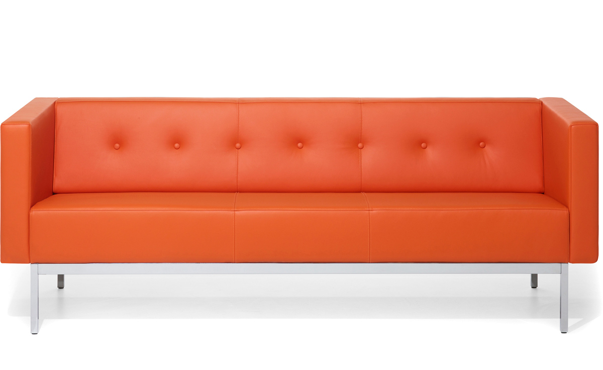 070 Two Seat Sofa With Arms, Ikea Orange Leather Sofa Bedside