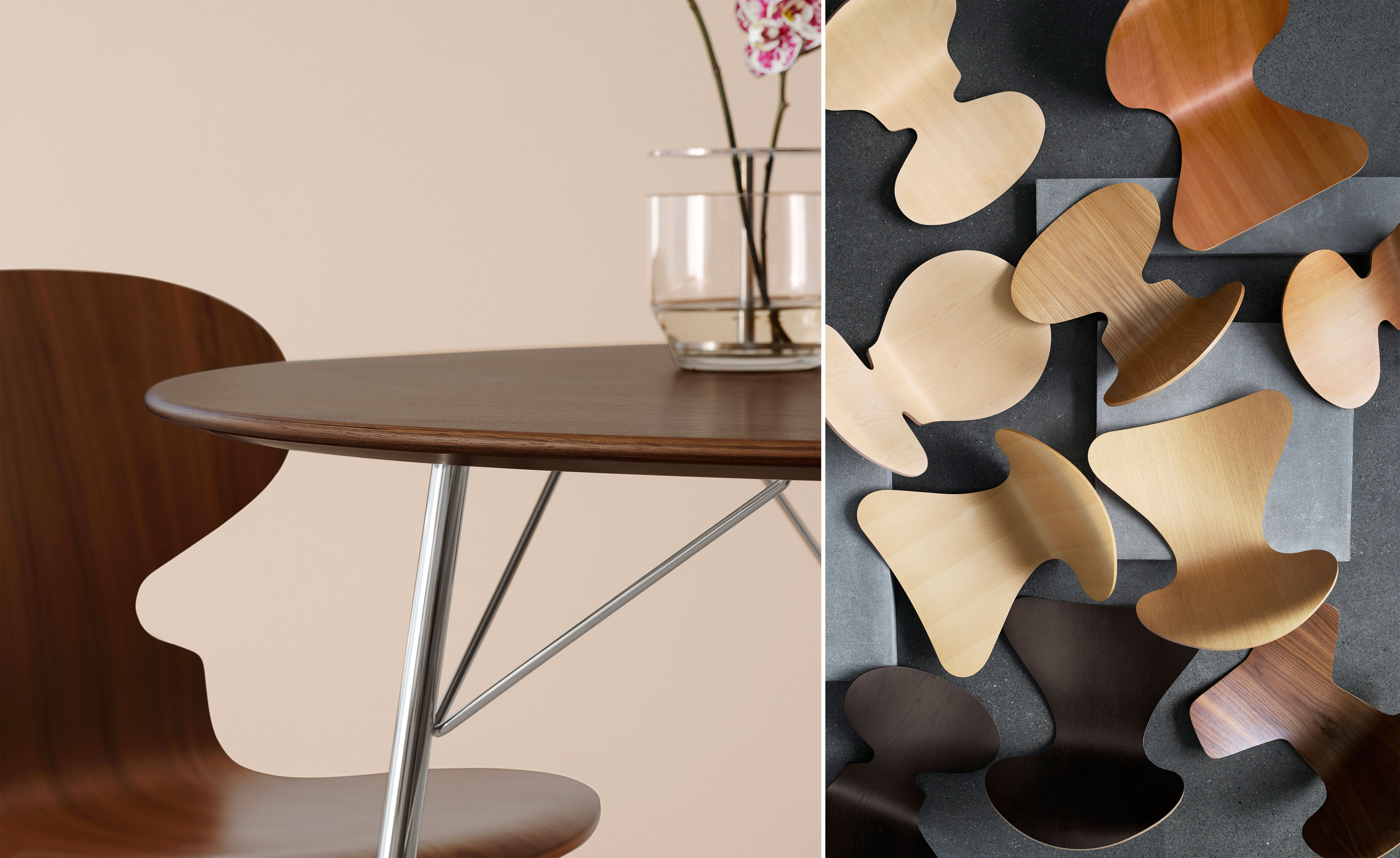 3-Leg Ant Chair, Colored Veneer