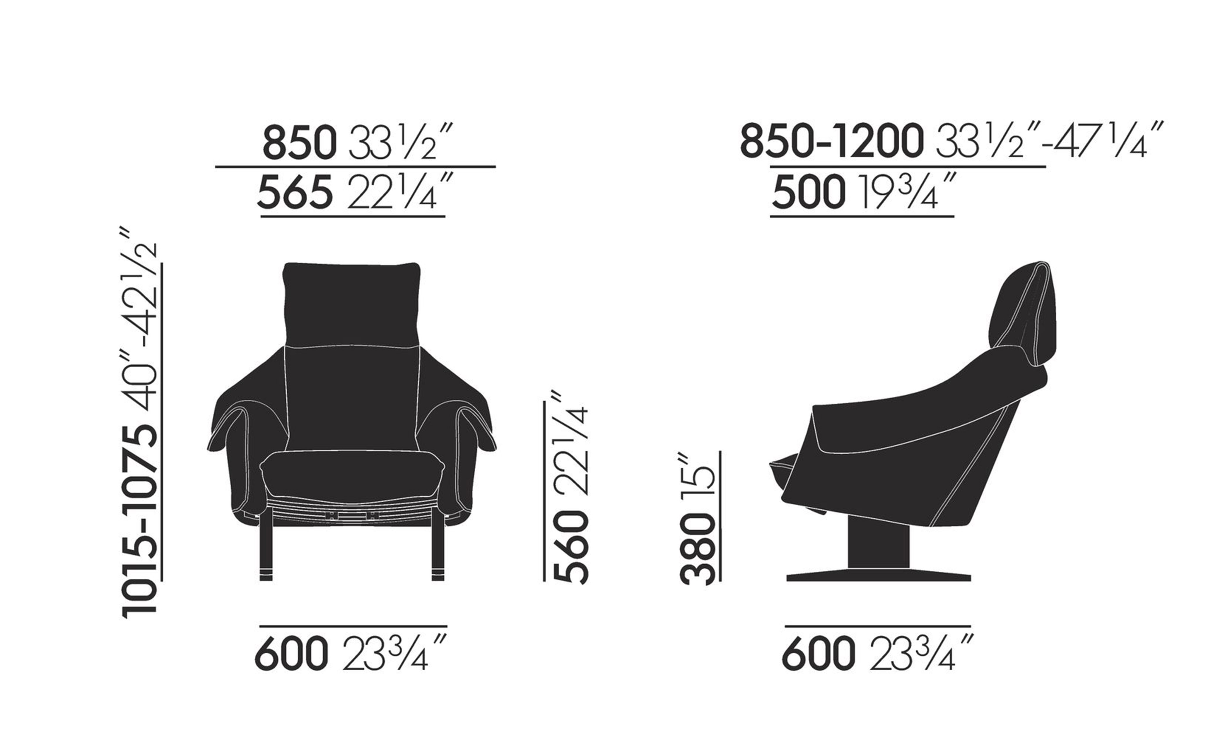Bascule High Back Lounge with wooden base