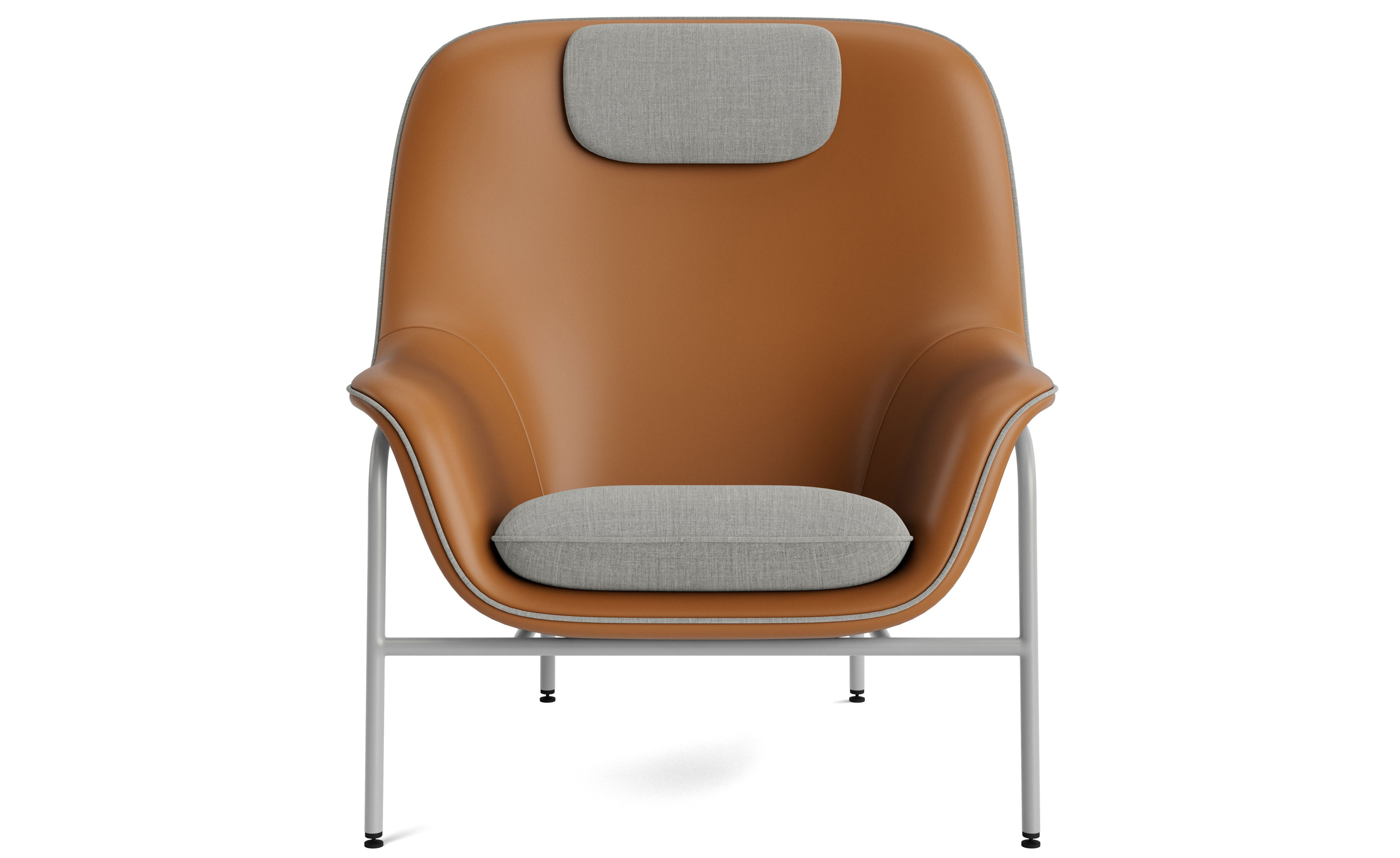 Drape High Back Lounge metal base