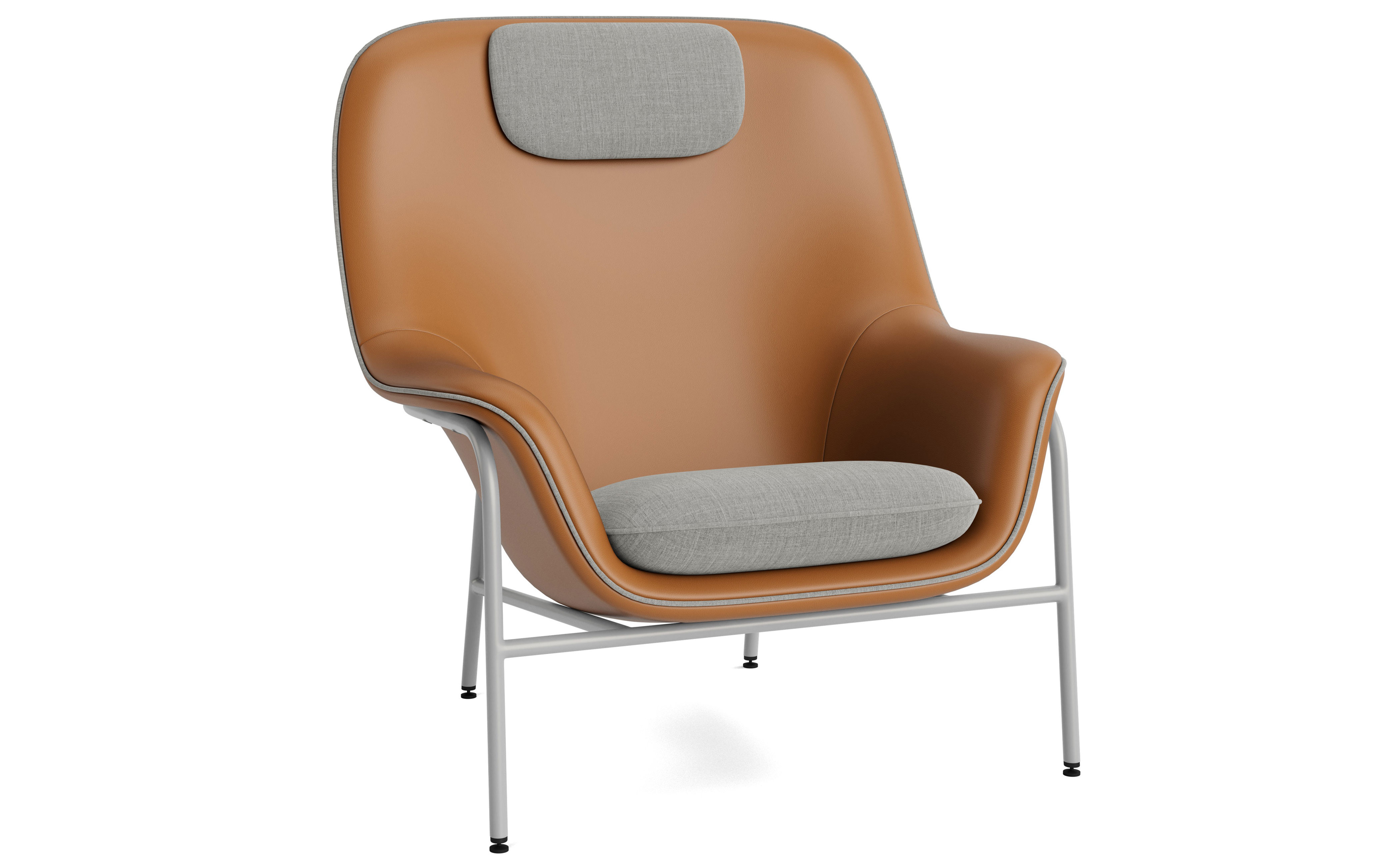 Drape High Back Lounge metal base