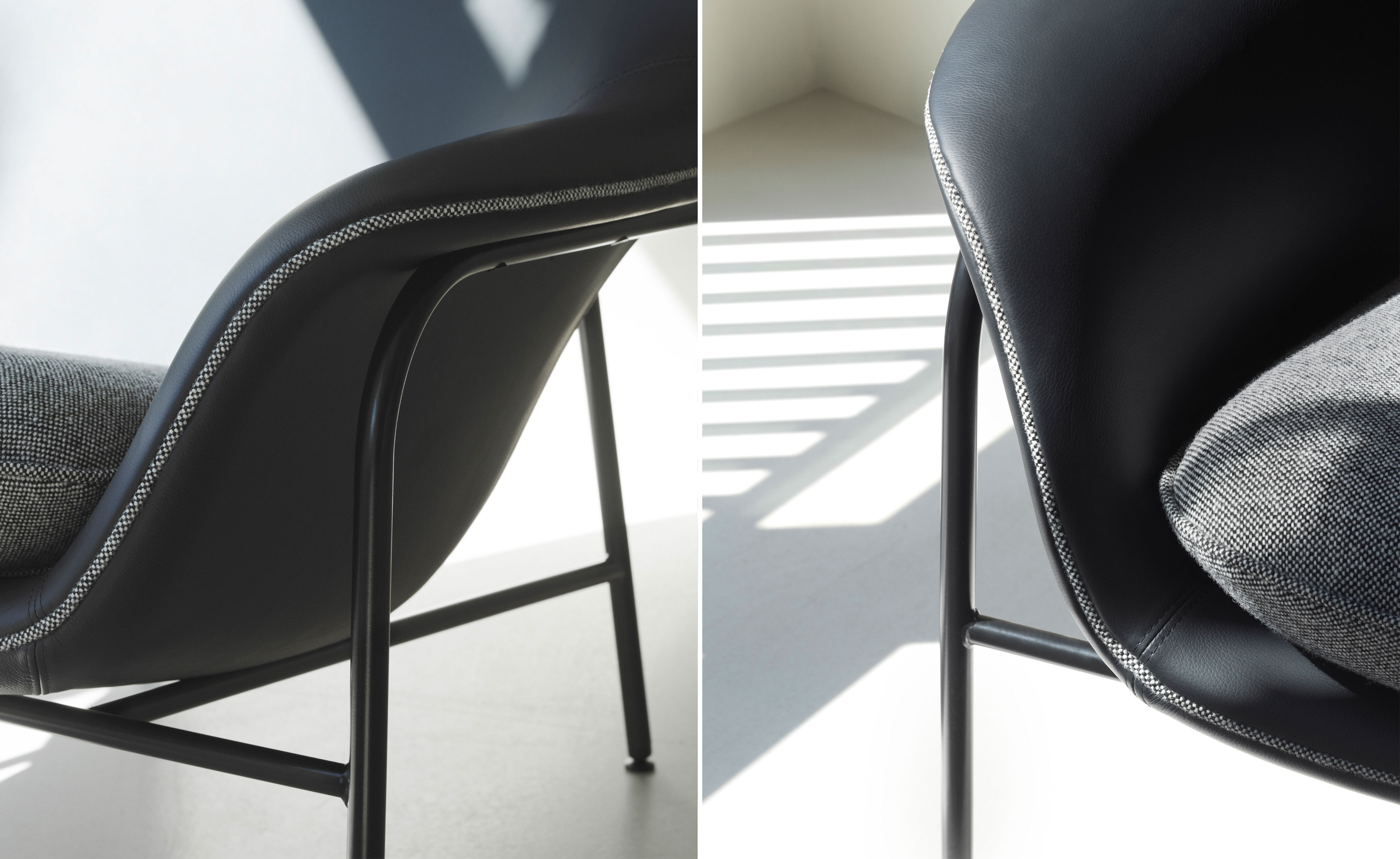 Drape Low Back Lounge metal base