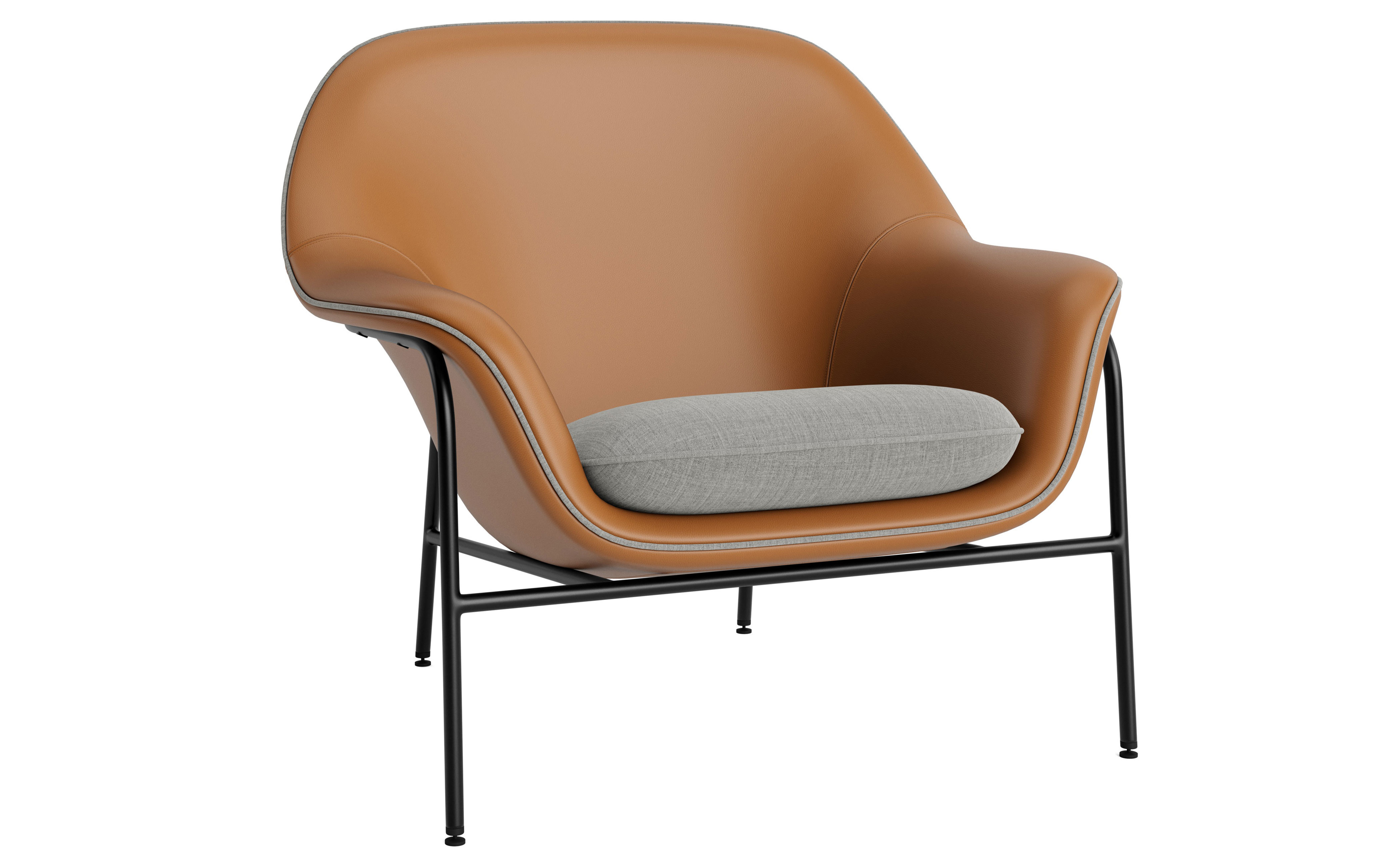 Drape Low Back Lounge metal base