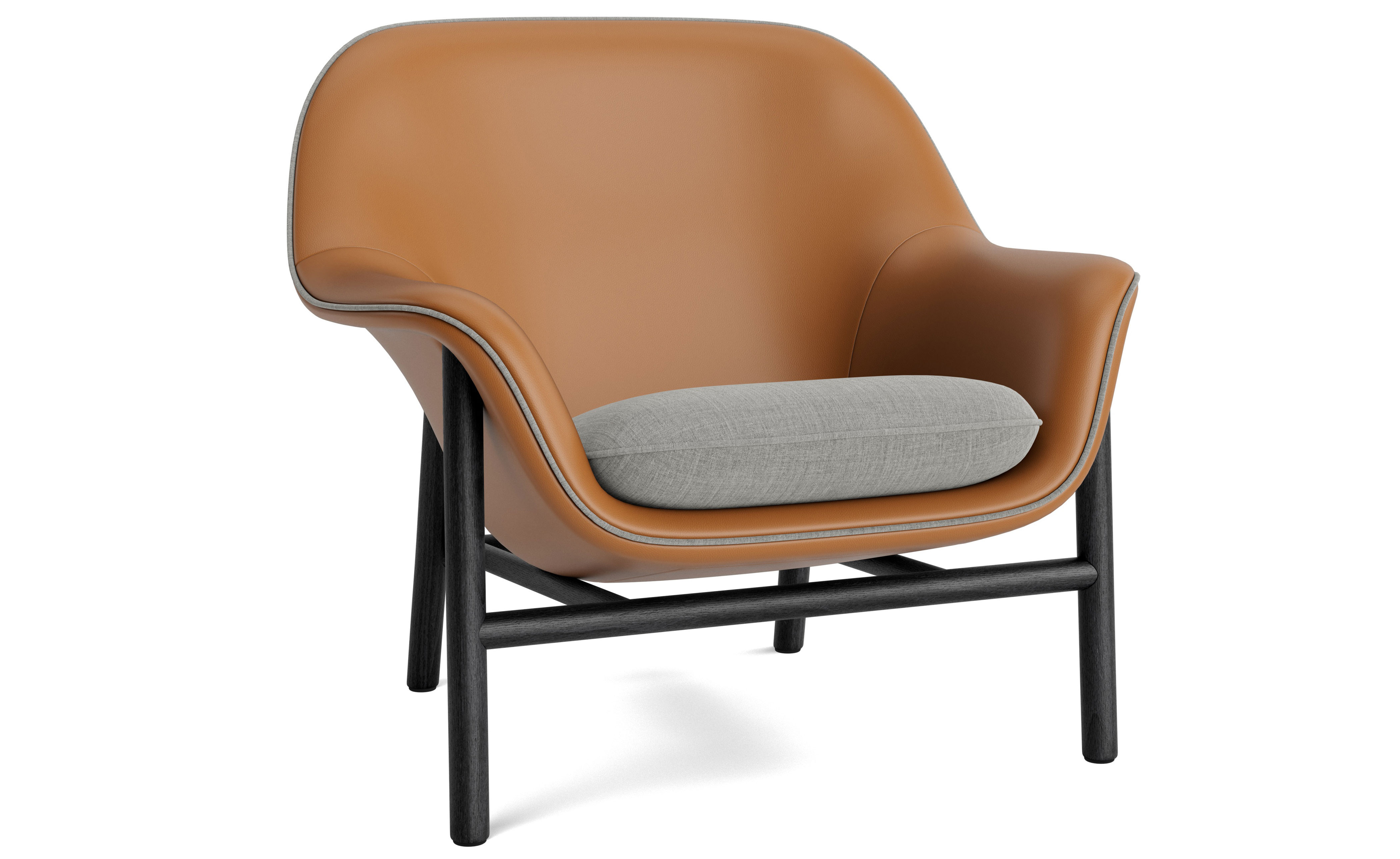 Drape Low Back Lounge wood base