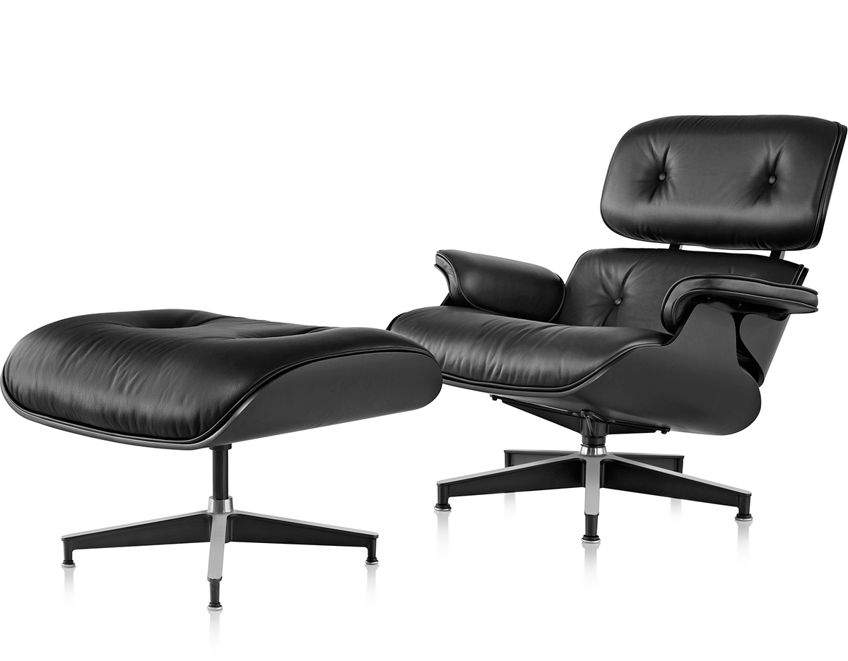 herman miller eames lounge chair and ottoman black standard