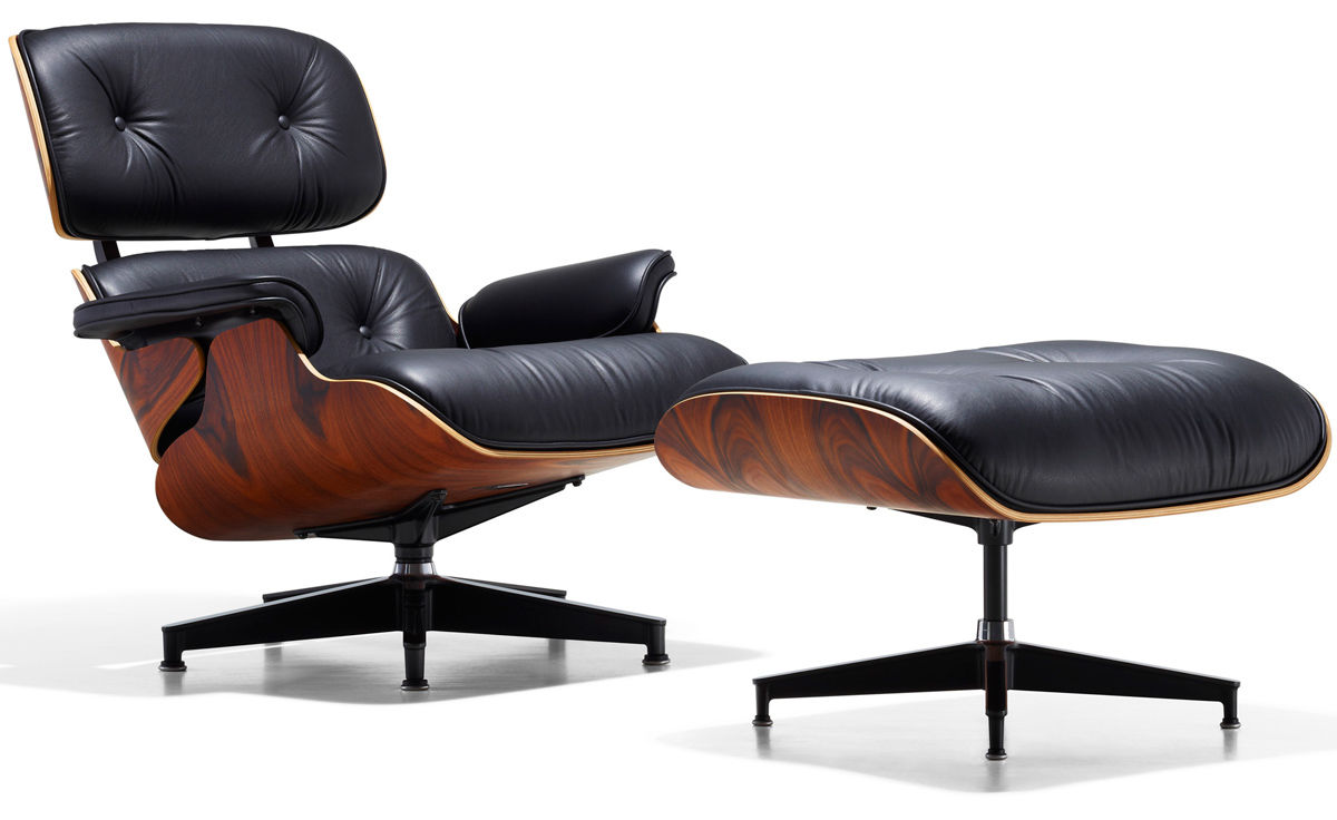 Eames Lounge Chair Ottoman Hivemodern Com   Eames Lounge Chair Ottoman Charles And Ray Eames Herman Miller 1 