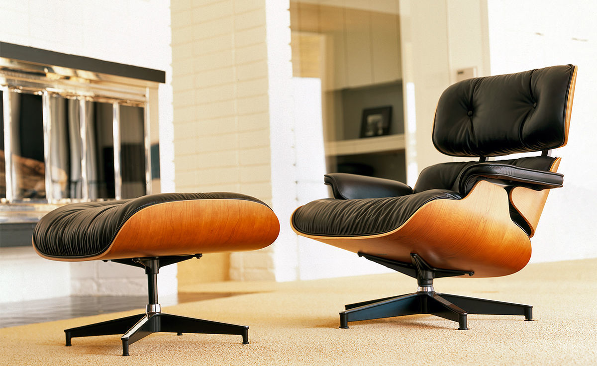 Eames Authentic Charles & Ray Eames lounge chair and ottoman by Vitra 