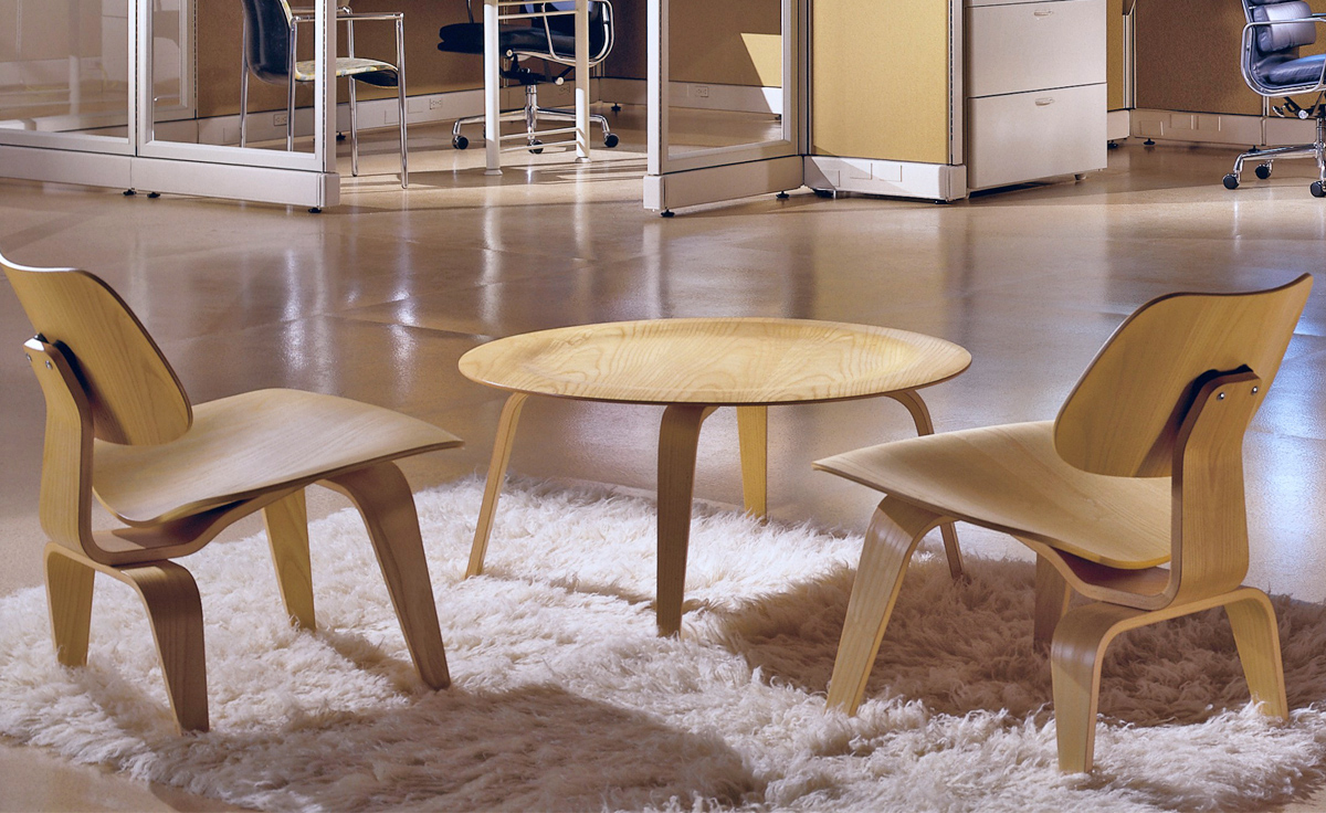 Eames Molded Plywood Coffee Table With Wood Base Hivemoderncom