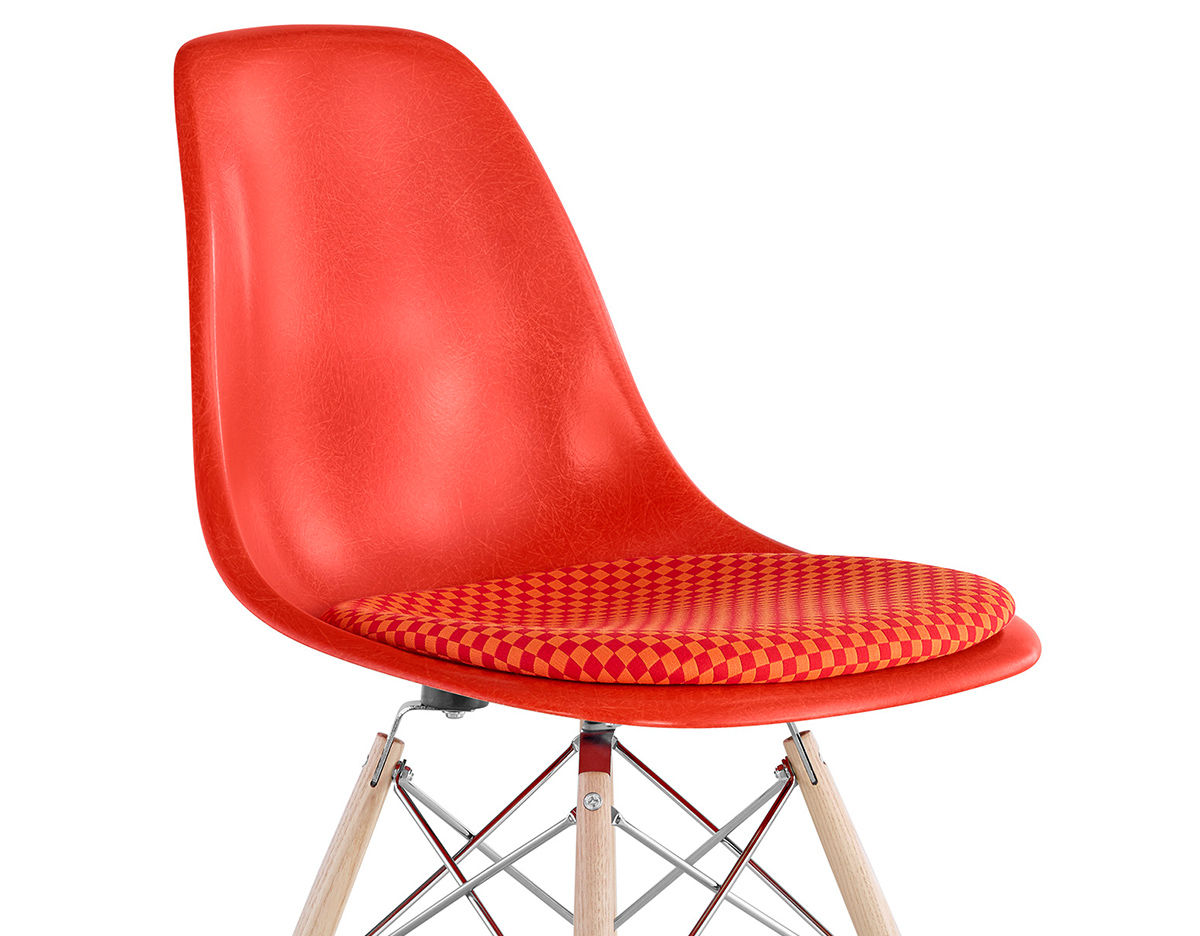 Eames Dowel Base Side Chair With Seat, Eames Side Chair Seat Cushion