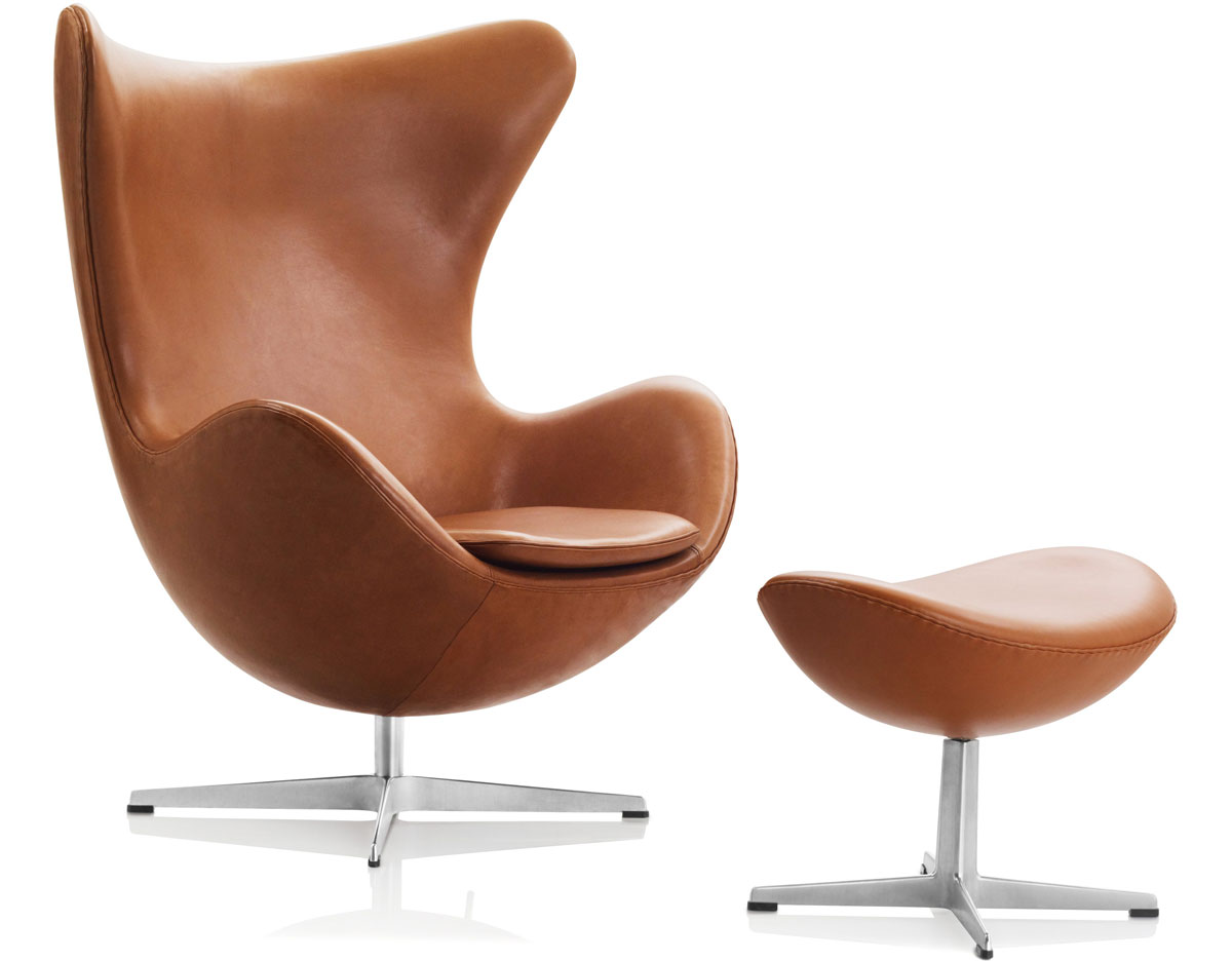 The Egg Chair and Ottoman by Arne Jacobsen for Fritz Hansen hive