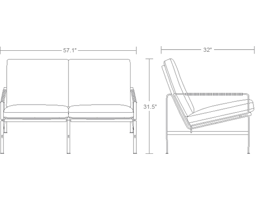fk 6720 two seat sofa