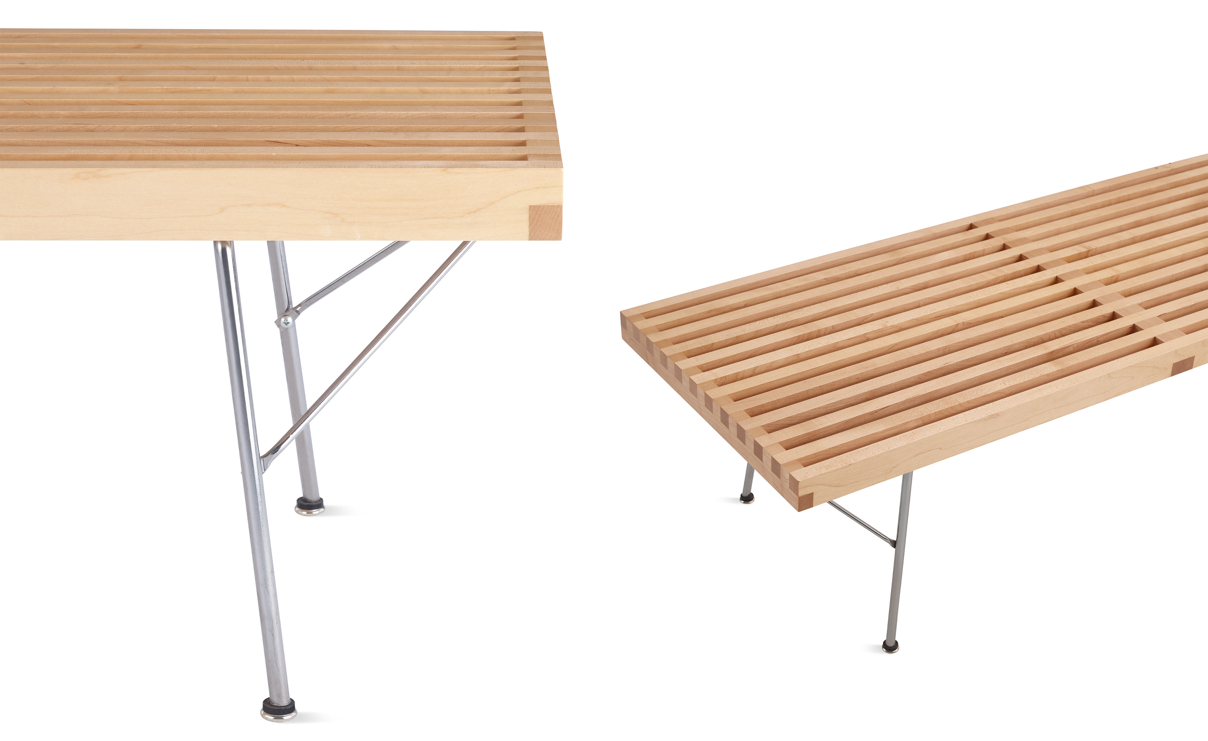 Nelson Platform Bench with metal base