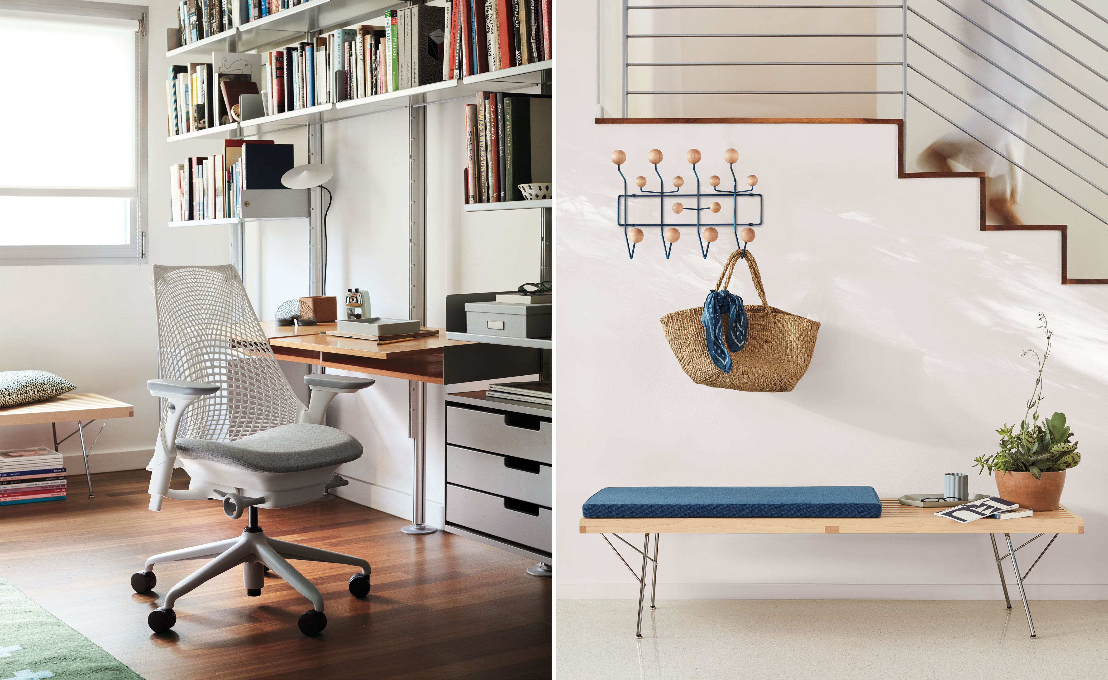 Nelson Platform Bench with metal base