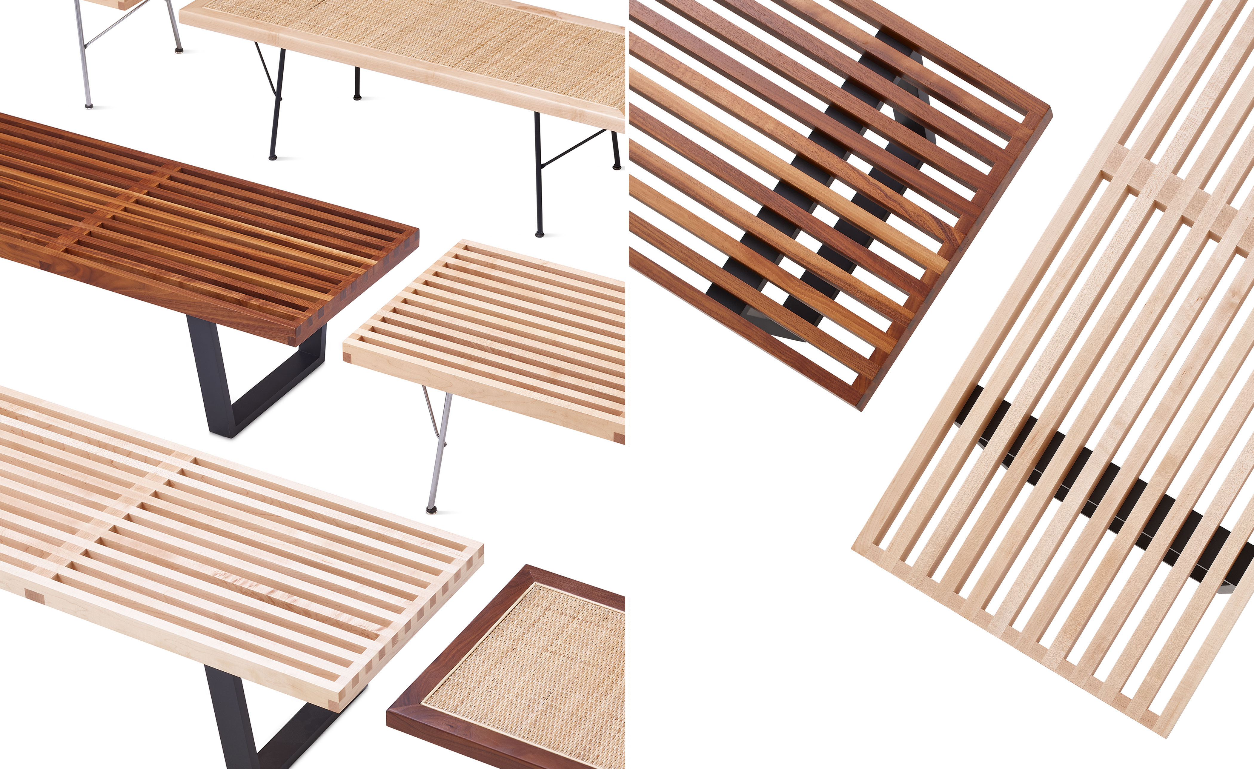 Nelson Platform Bench with wood base