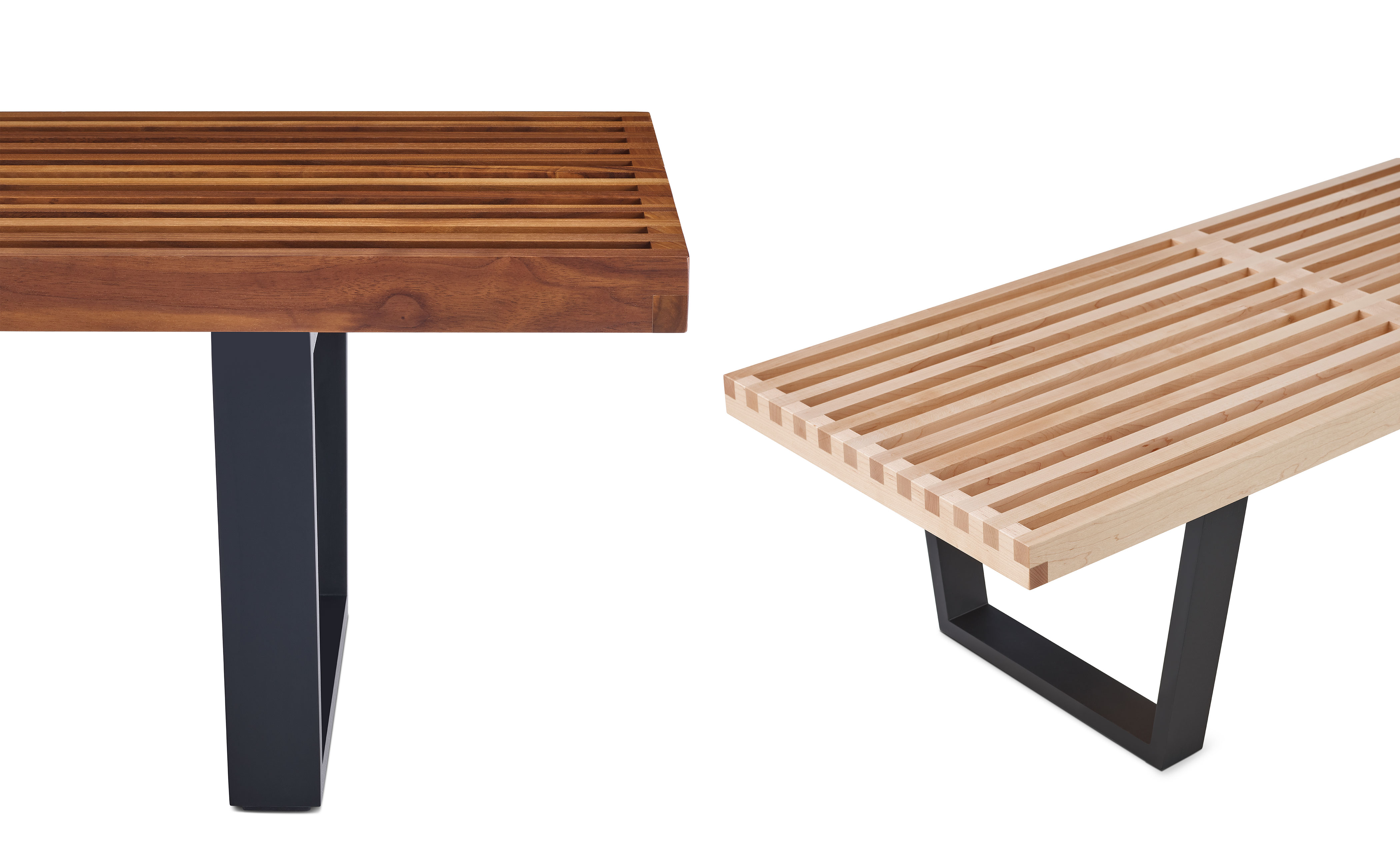 Nelson Platform Bench with wood base