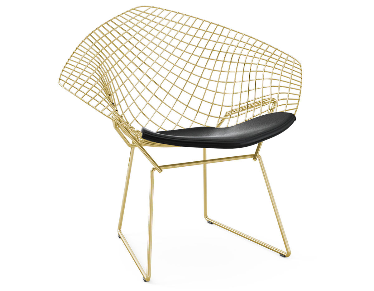 Bertoia small diamond chair with seat cushion