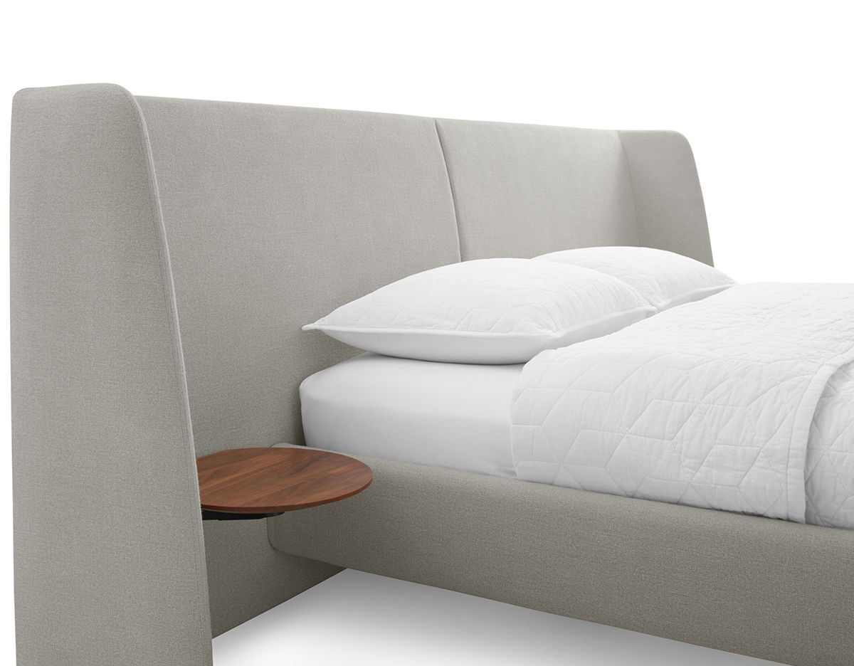 hunker upholstered panel bed with mattress
