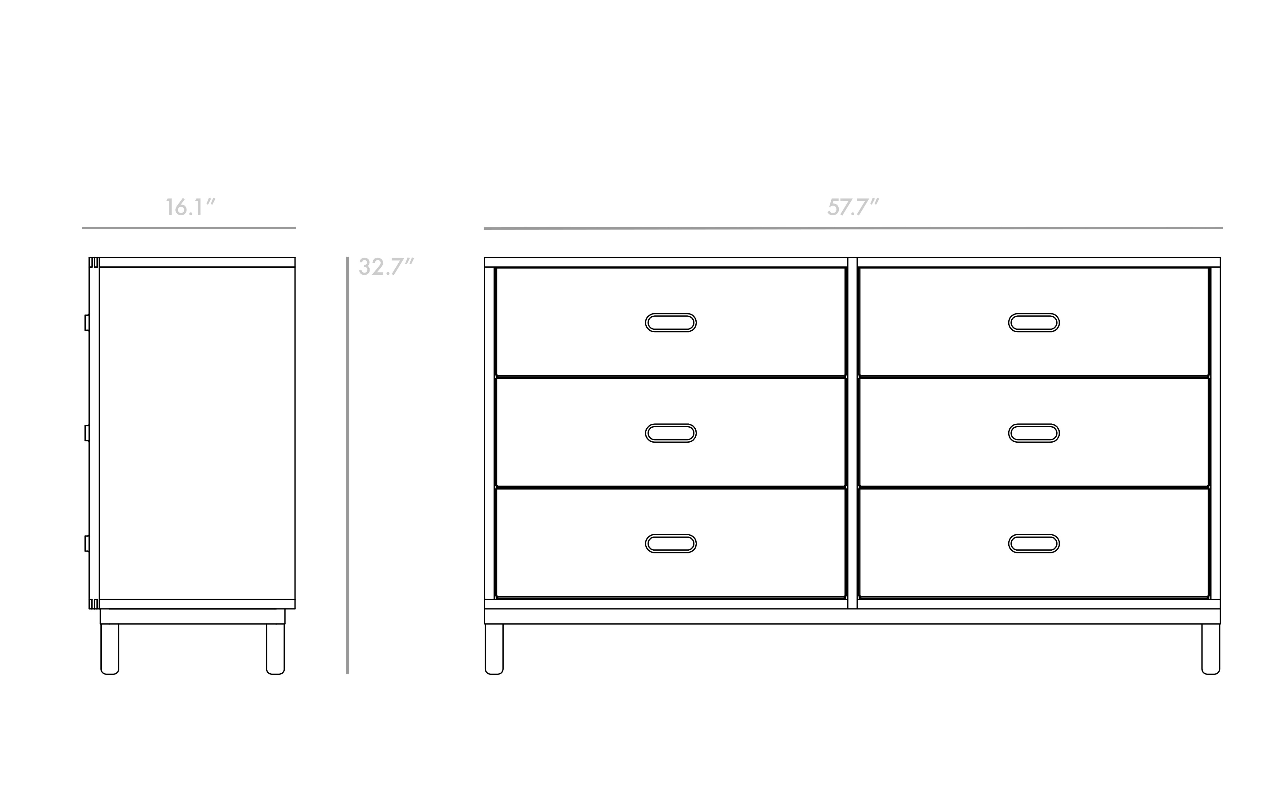 Kabino 6 Drawer Dresser