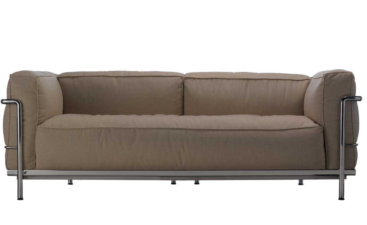 Le Corbusier Lc3 Outdoor Two Seat Sofa Hivemodern Com Le Corbusier Lc3 Outdoor Two Seat Sofa
