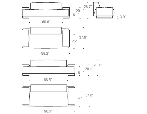 lowland 2 seater sofa major