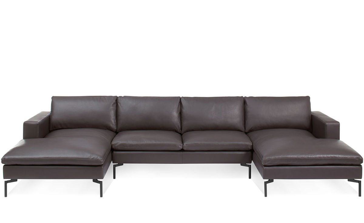 New Standard U Shaped Leather Sectional Sofa  hivemodern.com