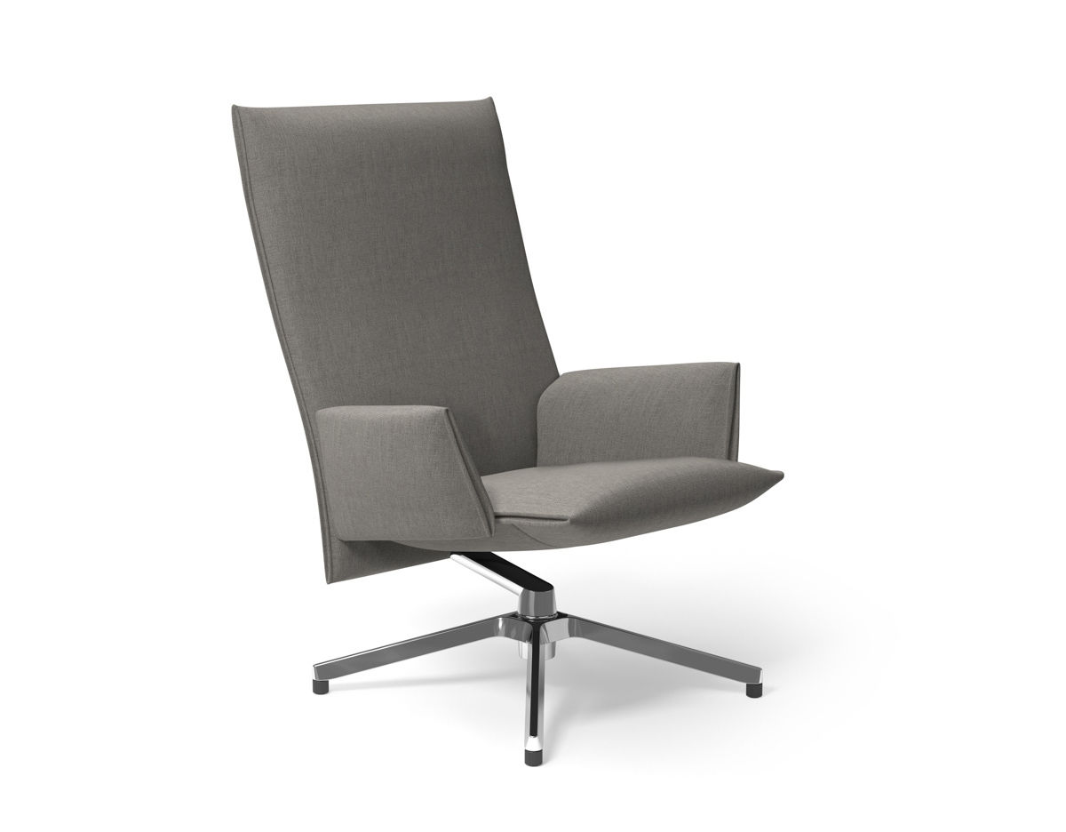 Pilot High Back Lounge Chair With Upholstered Arms