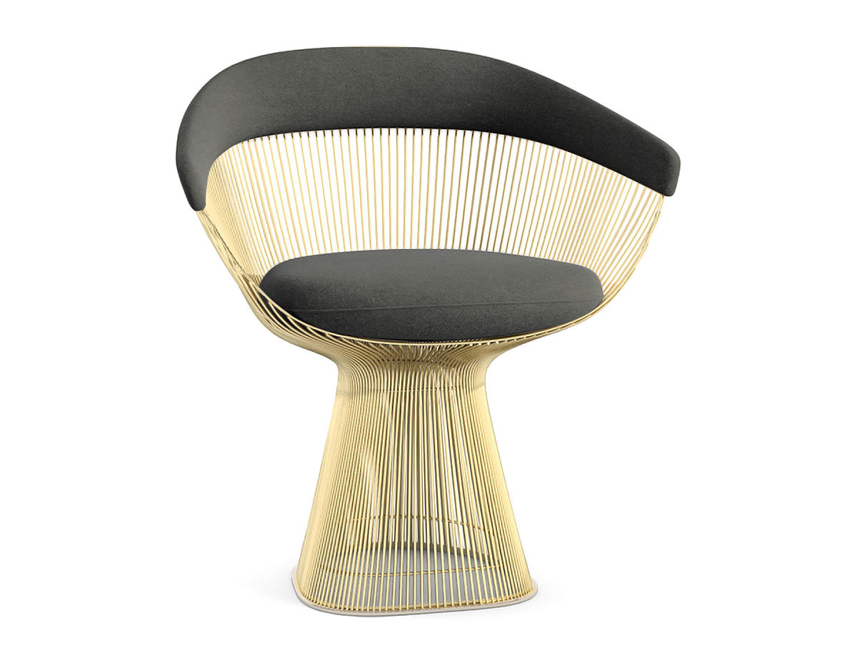 warren platner gold arm chair knoll 1