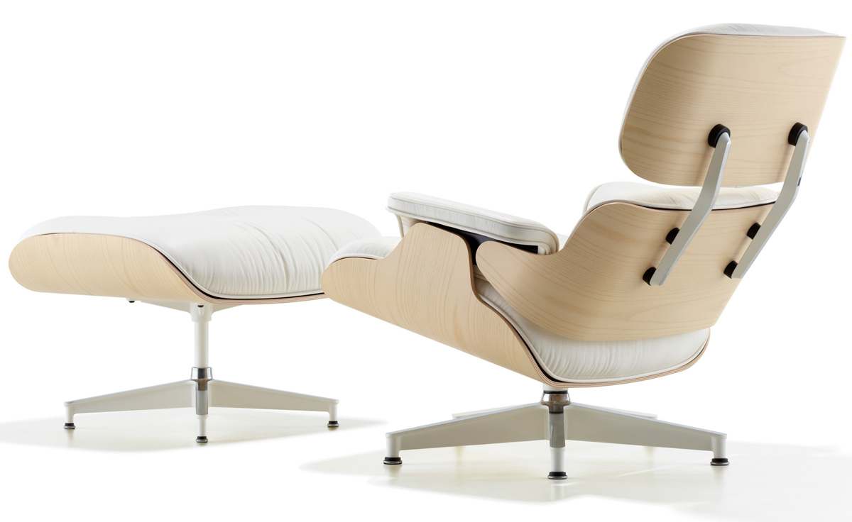 white ash eames® lounge chair ottoman |