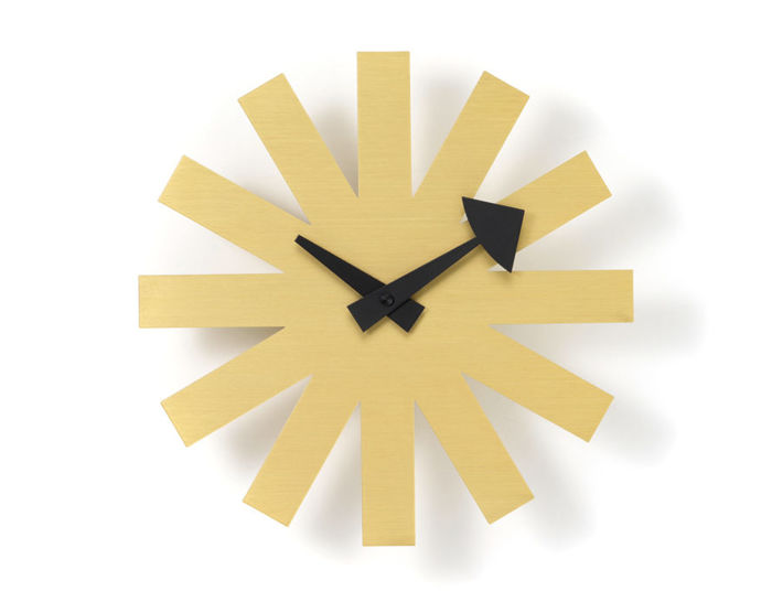 george nelson asterisk clock brass